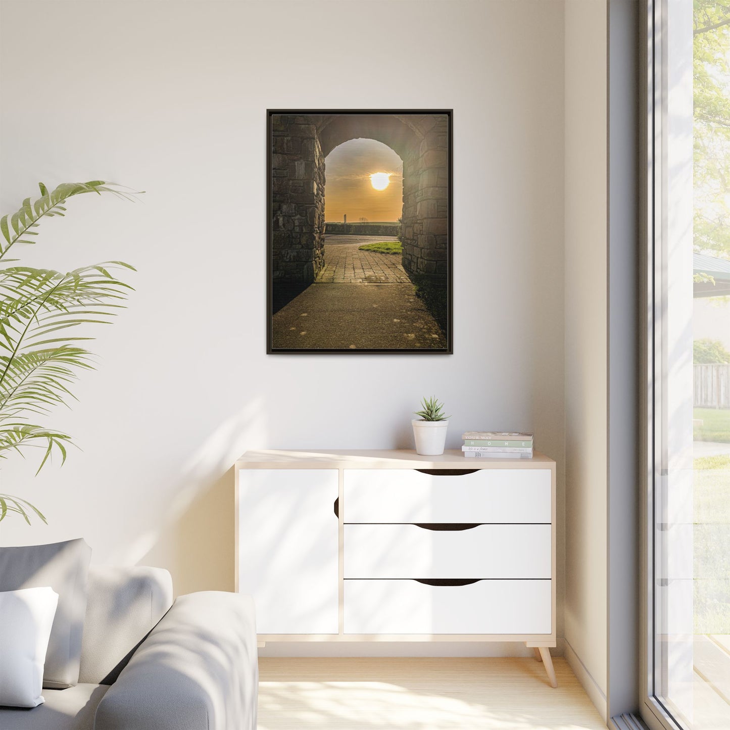 Pillars Matte Canvas, Framed (Multi-color)