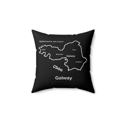 Galway Spun Polyester Square Pillow Black Edition 4 Sizes