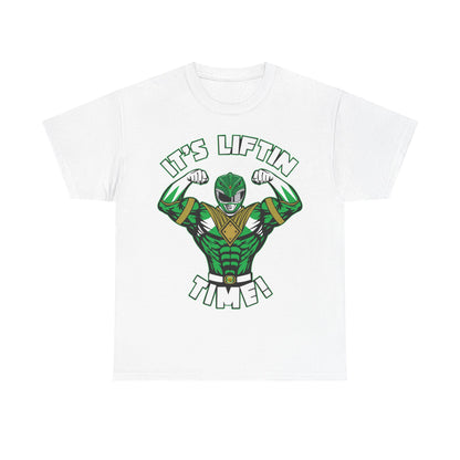 Muscle Motivation Tee - It's Liftin' Time! Unisex Heavy Cotton Shirt for Gym Enthusiasts White