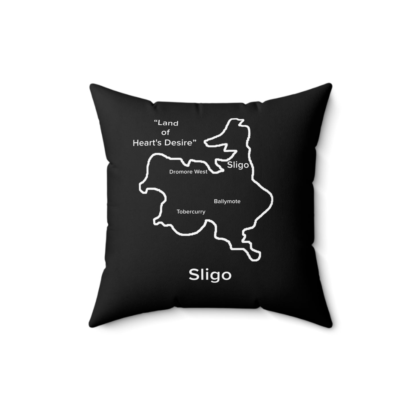 Sligo Spun Polyester Square Pillow Black Edition 4 Sizes