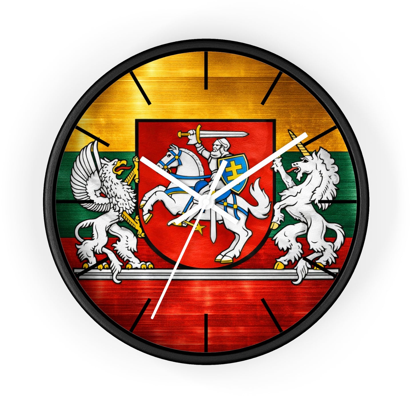 Lithuanian Coat of Arms Wall Clock — Vytis Emblem Decorative Clock