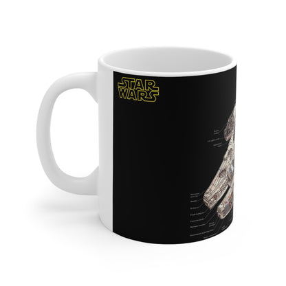 Stylish Spaceship Design Ceramic Coffee Cups, 11oz, 15oz
