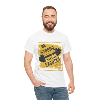 Be Strong Unisex Heavy Cotton Tee - Fitness Motivation Graphic T-Shirt