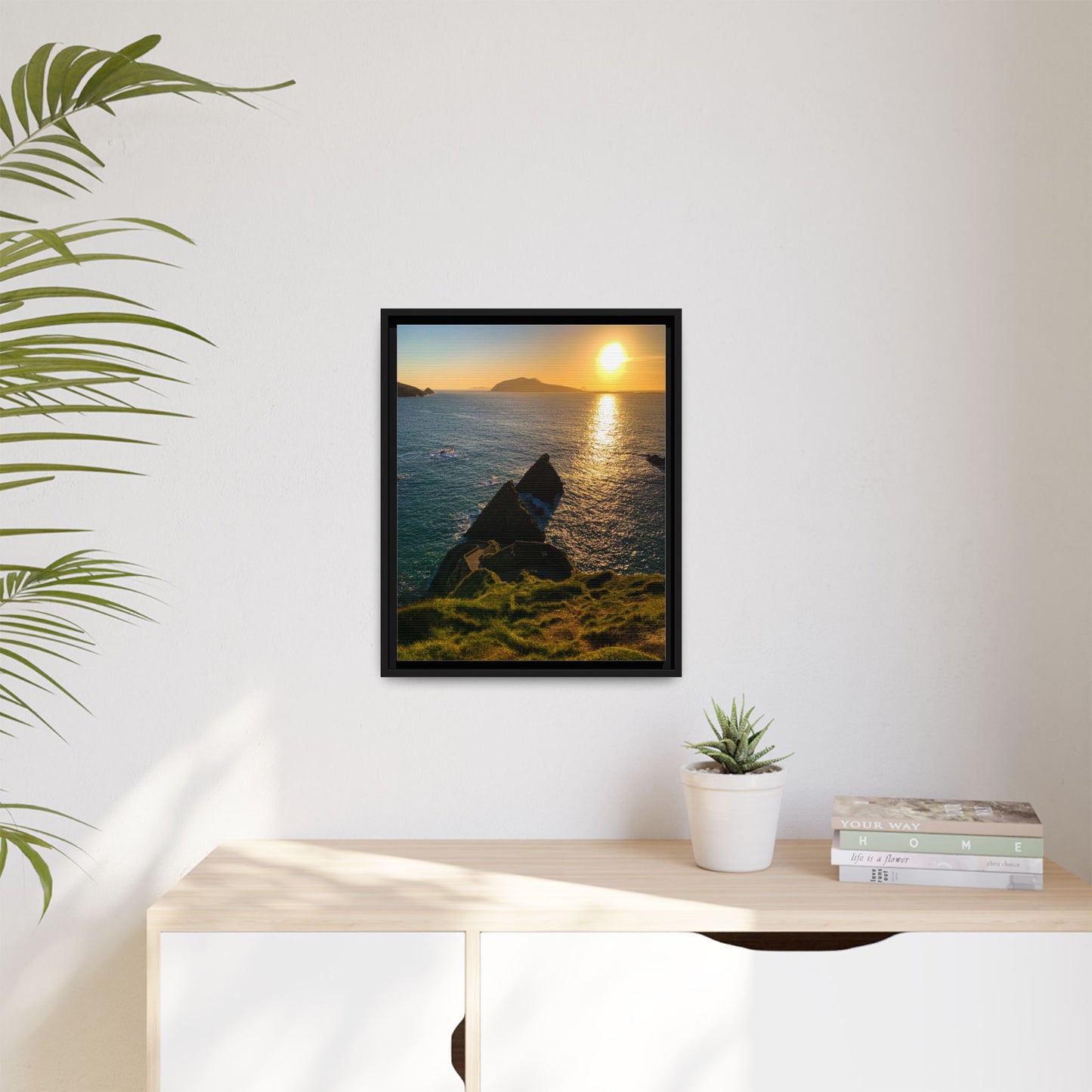 Dunquin Pier Sunset 2 Matte Canvas, Framed (Multi-color)