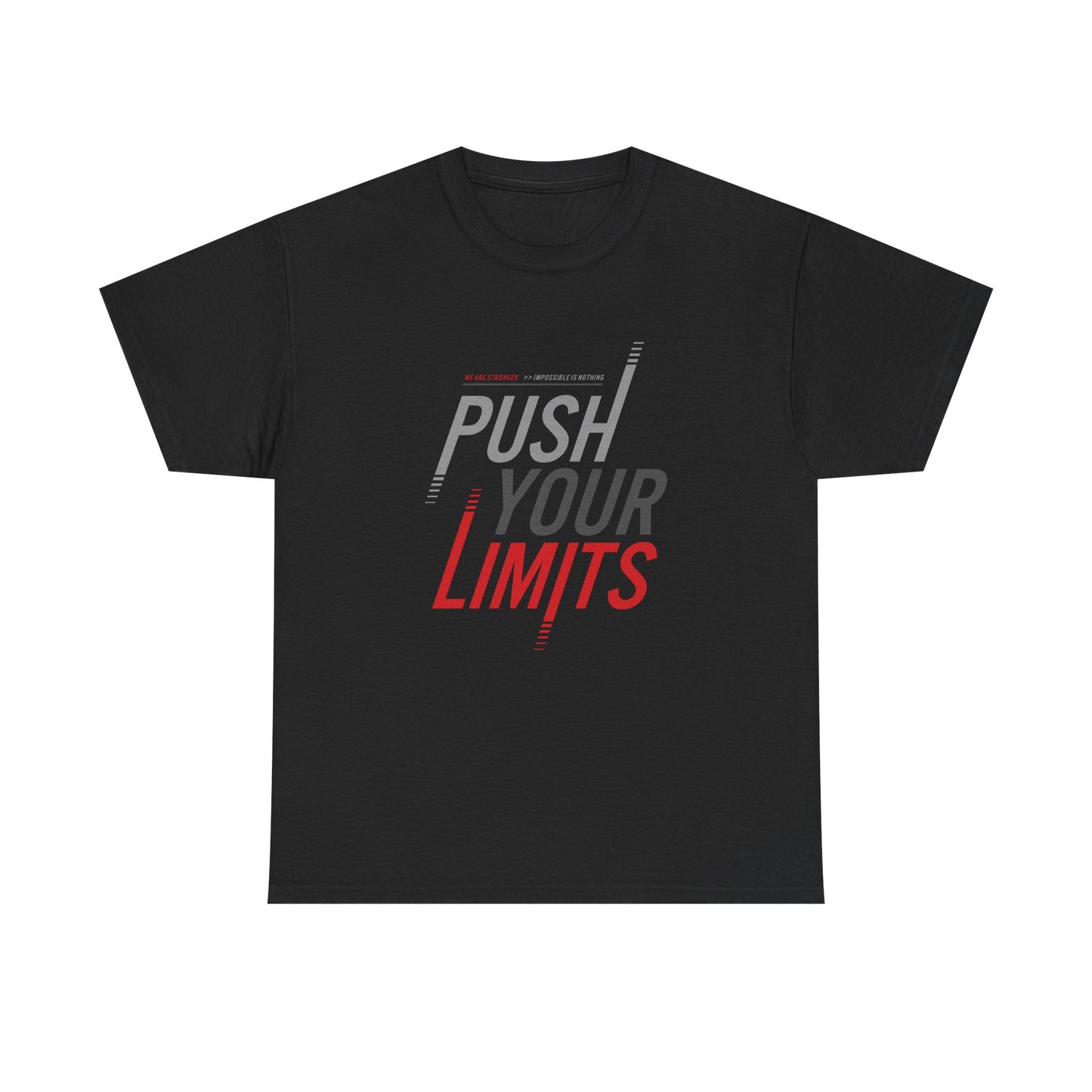 Motivational Unisex Heavy Cotton Tee - "Push Your Limits"