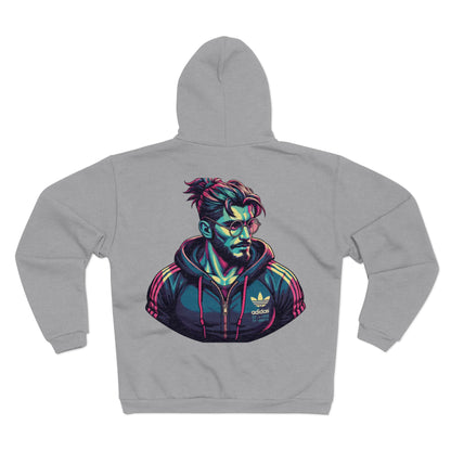 Retro Style Graphic Unisex Hooded Zip Sweatshirt- Perfect for Casual Wear