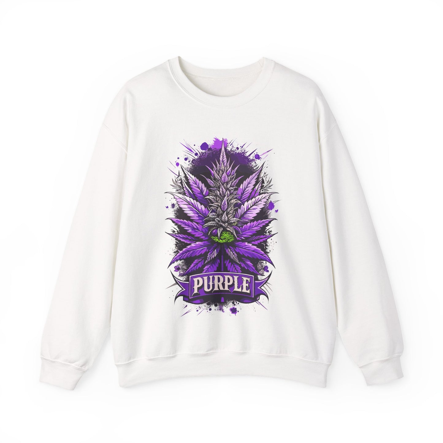 Purple Cannabis Bud Sweatshirt — Bold Psychedelic Marijuana Graphic