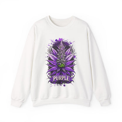 Purple Cannabis Bud Sweatshirt — Bold Psychedelic Marijuana Graphic