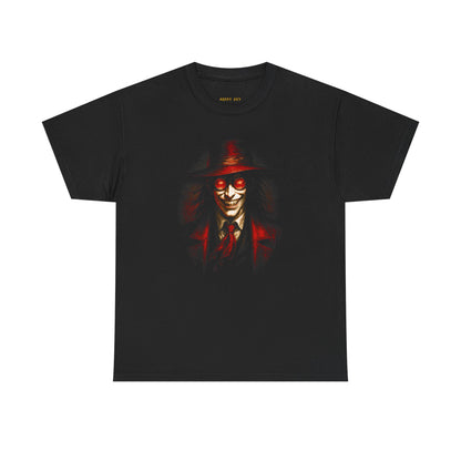 T-Shirt — Red Noir Gentleman Portrait Graphic Tee
