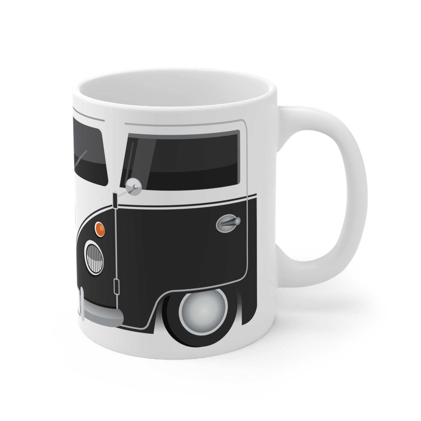 Vintage VW Bus Ceramic Coffee Mug - 11oz & 15oz - Perfect for Auto Enthusiasts Black