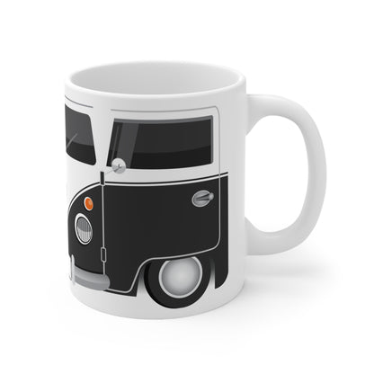 Vintage VW Bus Ceramic Coffee Mug - 11oz & 15oz - Perfect for Auto Enthusiasts Black