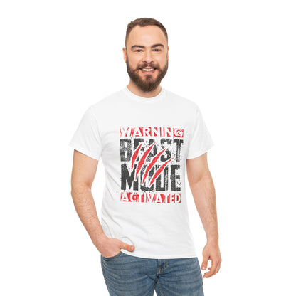 Warning Beast Mode Activated Unisex Heavy Cotton Tee