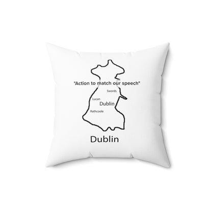 Dublin Spun Polyester Square Pillow White Edition 4 Sizes