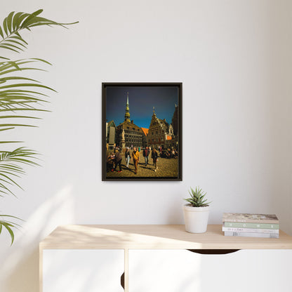 Riga Old Town Matte Canvas, Framed (Multi-color)