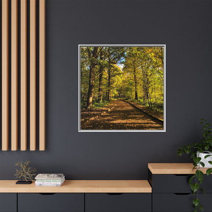 Listowel Town Park Autumn Matte Canvas, Framed (Multi-color)