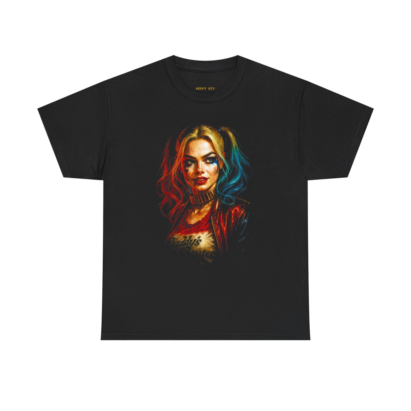 Harlequin Femme Tee — Colorful Harley Quinn Portrait T-Shirt