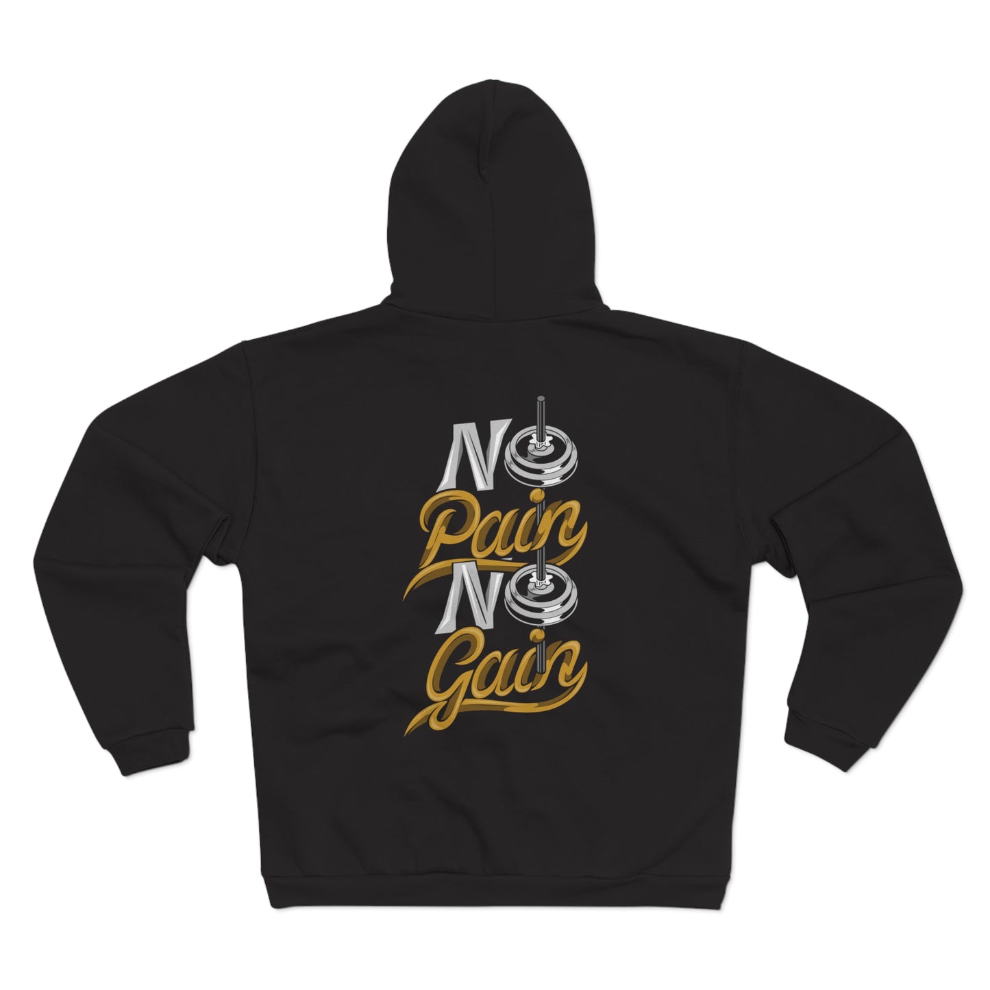 No Pain No Gain Unisex Hooded Zip Sweatshirt - Motivational Gym Wear