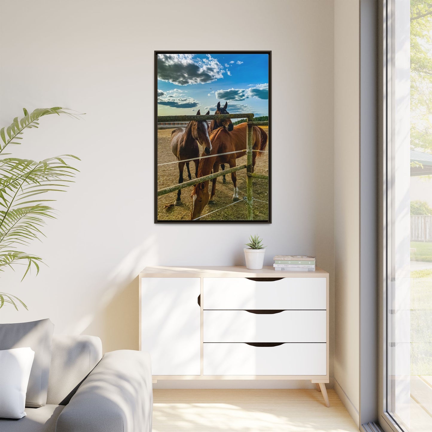 Horses Matte Canvas, Framed (Multi-color)