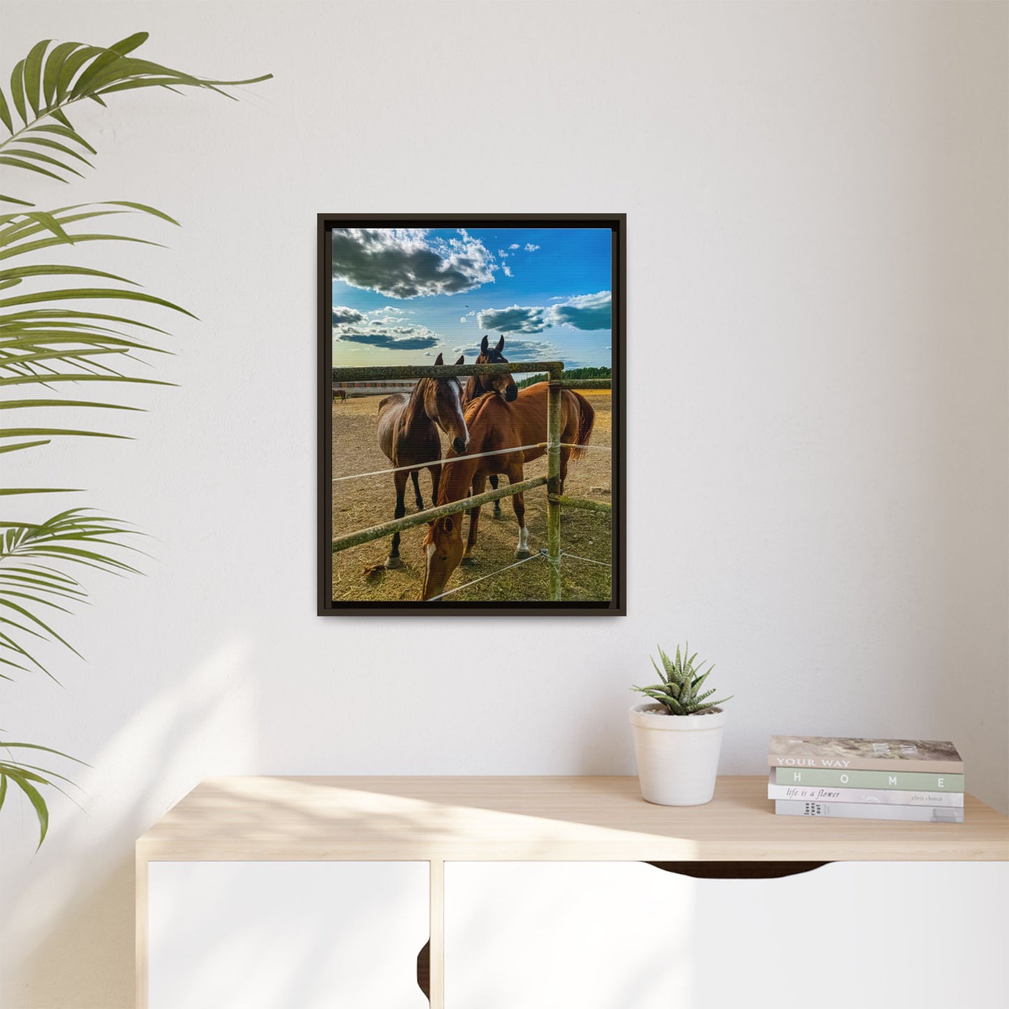 Horses Matte Canvas, Framed (Multi-color)
