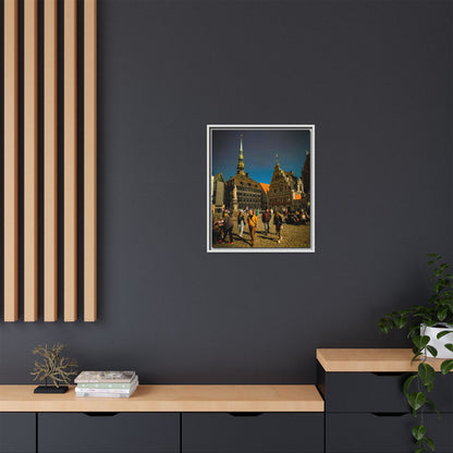 Riga Old Town Matte Canvas, Framed (Multi-color)