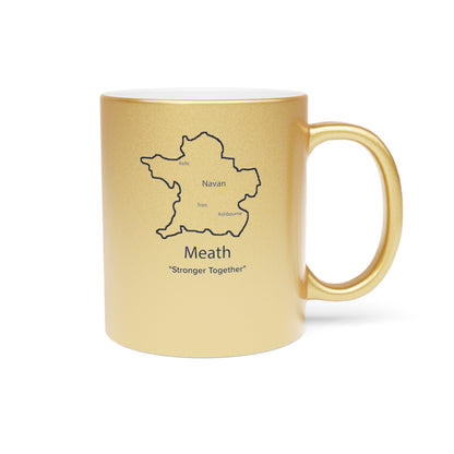 Meath County Metallic Colour Mug - Silver/Gold - Perfect Gift for Coffee Lovers