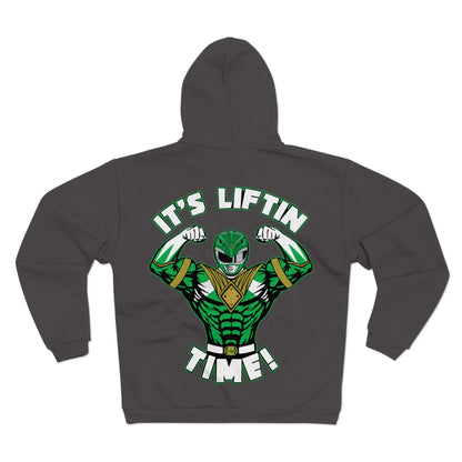 It's Liftin' Time Unisex Hooded Zip Sweatshirt- Fun Gym Hoodie for Fitness Enthusiasts