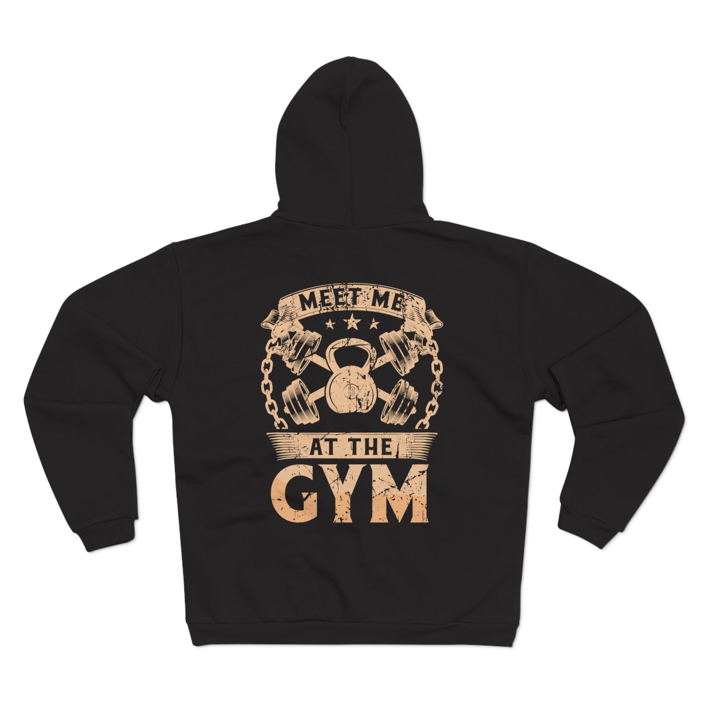 Unisex Gym Hoodie - "Meet Me at the Gym" Zip Sweatshirt for Fitness Enthusiasts