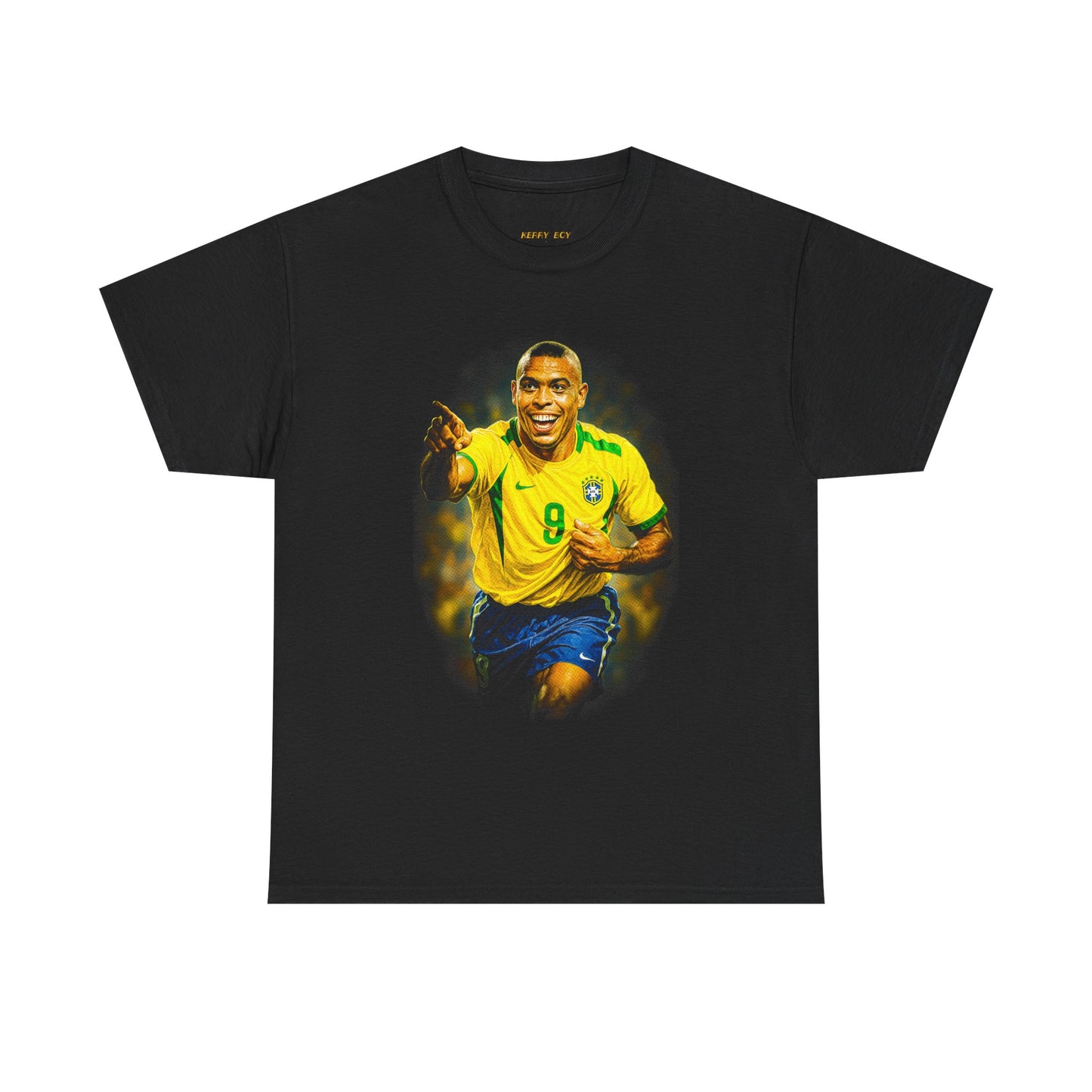 Brazil Soccer Legend Graphic Tee — Yellow Jersey #9 Football Fan Shirt