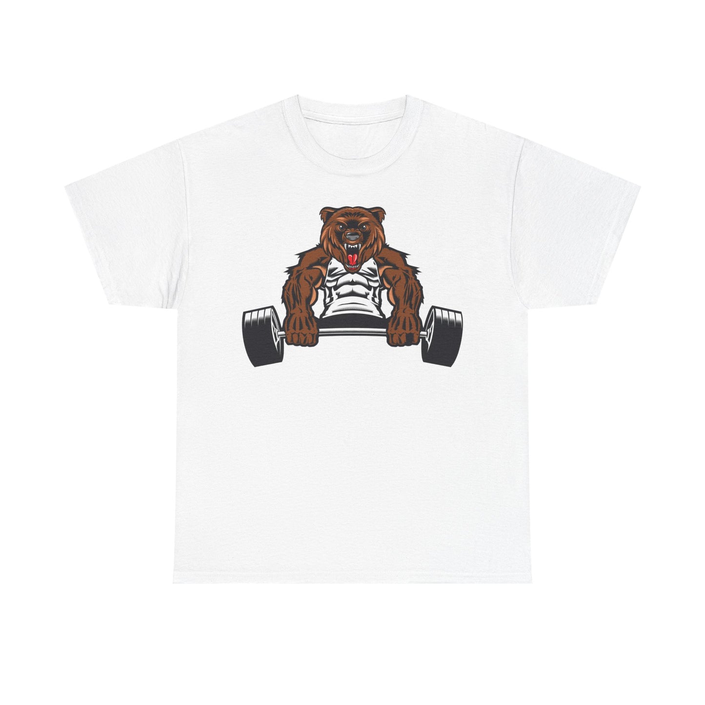 Motivational Bear Weightlifting Tee - Unisex Heavy Cotton Shirt