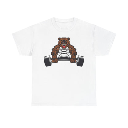 Motivational Bear Weightlifting Tee - Unisex Heavy Cotton Shirt