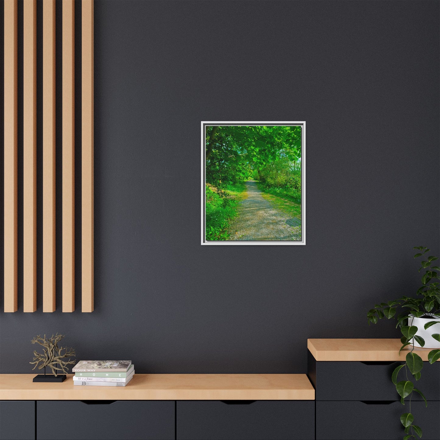 Listowel River Walk Matte Canvas, Framed (Multi-color)