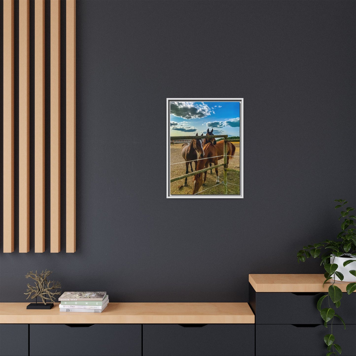 Horses Matte Canvas, Framed (Multi-color)