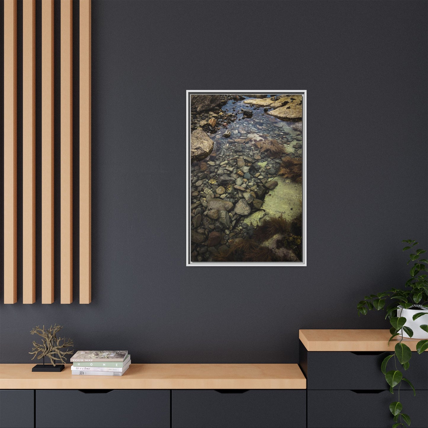 Rocks Matte Canvas, Framed (Multi-color)