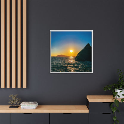 Dunquin Pier Sunset Matte Canvas, Framed (Multi-color)