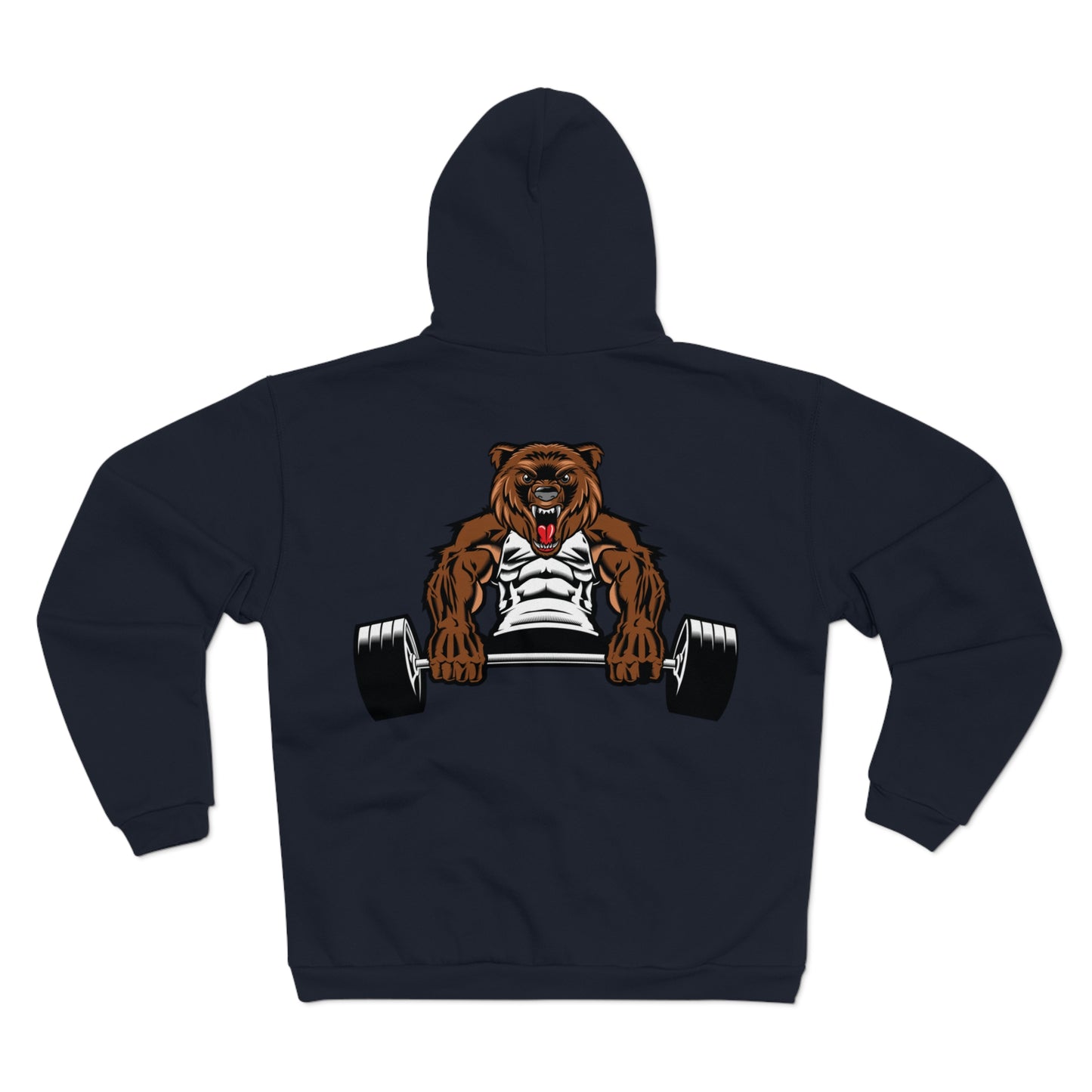 Motivational Bear Weightlifting Unisex Hooded Zip Sweatshirt