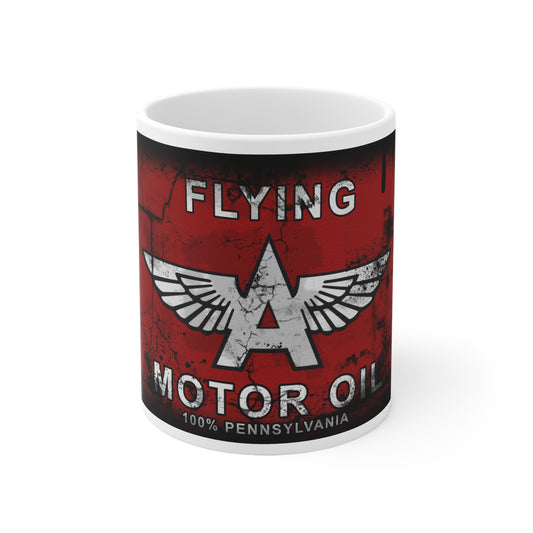 Vintage Flying Motor Oil Coffee Mug - 11oz & 15oz Ceramic Cups