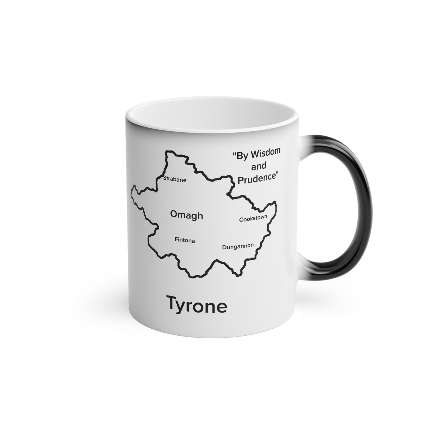 Tyrone Magic Mug: Color - Changing Coffee Cup with Artistic Map Design