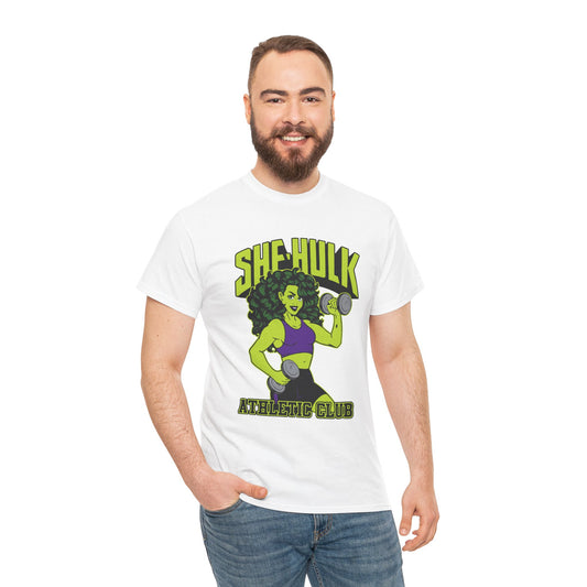 Unisex Heavy Cotton Tee | She-Hulk Athletic Club Graphic Tee White