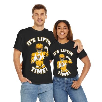 It's Liftin' Time Unisex Heavy Cotton Tee - Fitness & Powerlifting Motivational Shirt Black