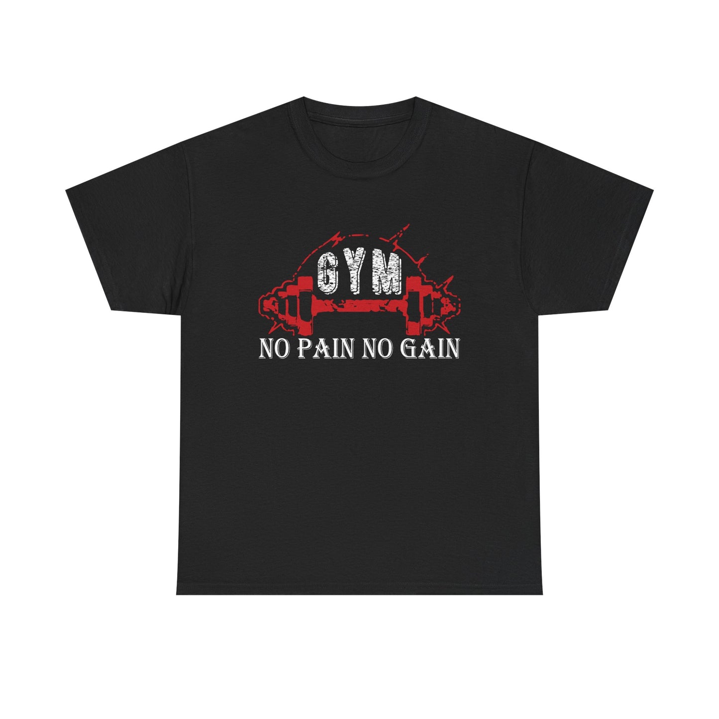 No Pain No Gain Gym Tee - Unisex Heavy Cotton T-Shirt for Fitness Enthusiasts