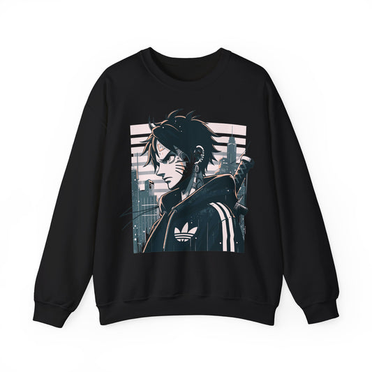 Urban Anime Graphic Crewneck Sweatshirt for Casual Style