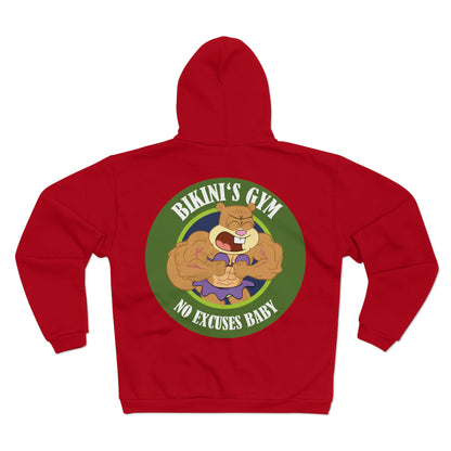Bikini's Gym No Excuses Hoodie - Unisex Zip Sweatshirt for Fitness Enthusiasts