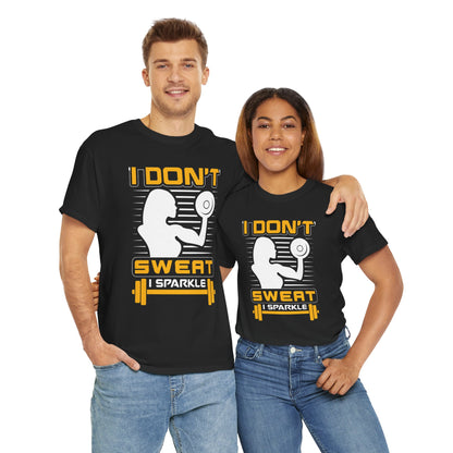 I Don't Sweat, I Sparkle Unisex Heavy Cotton Tee - Perfect for Fitness Lovers
