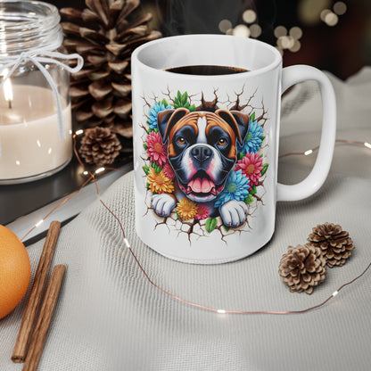 Colorful Boxer Dog Ceramic Coffee Mug - 11oz & 15oz