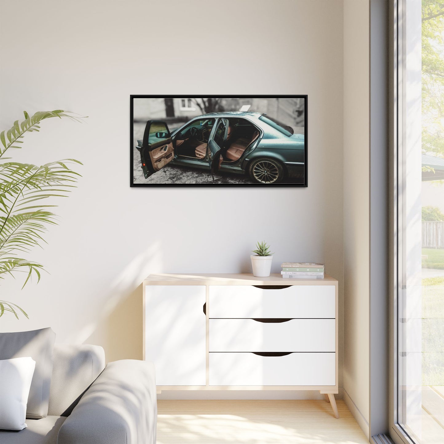 BMW 7 Matte Canvas, Framed (Multi-color)