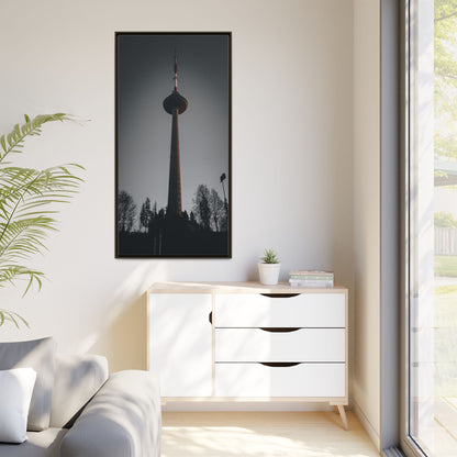 TV Tower Matte Canvas, Framed (Multi-color)