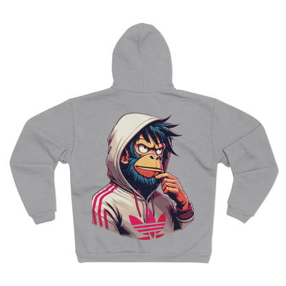 Mhm Retro Adidas Monkey Unisex Hooded Zip Sweatshirt