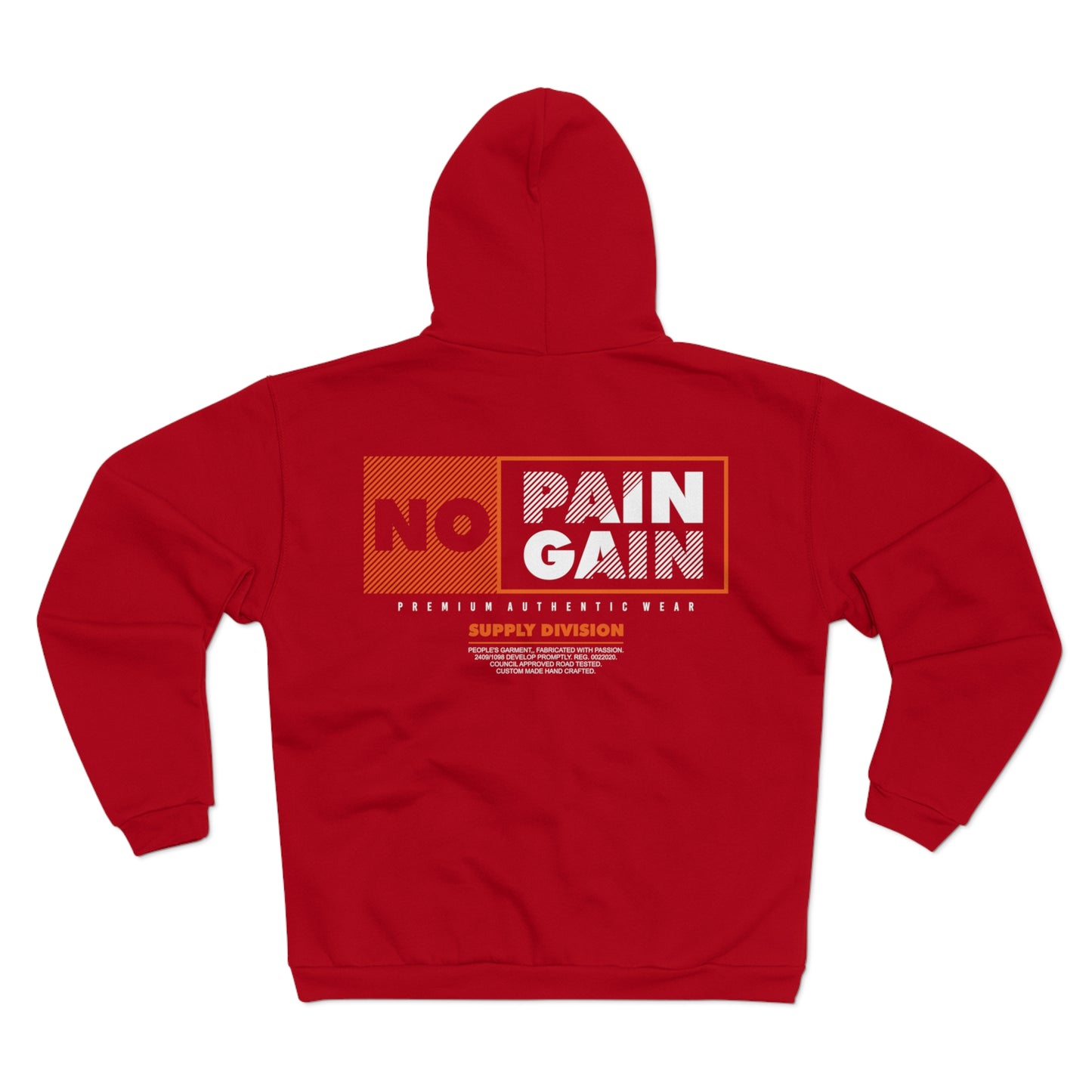 No Pain No Gain Unisex Hooded Zip Sweatshirt - Premium Fitness Apparel