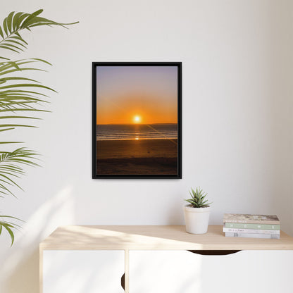 Sunset in Ocean Matte Canvas, Framed (Multi-color)