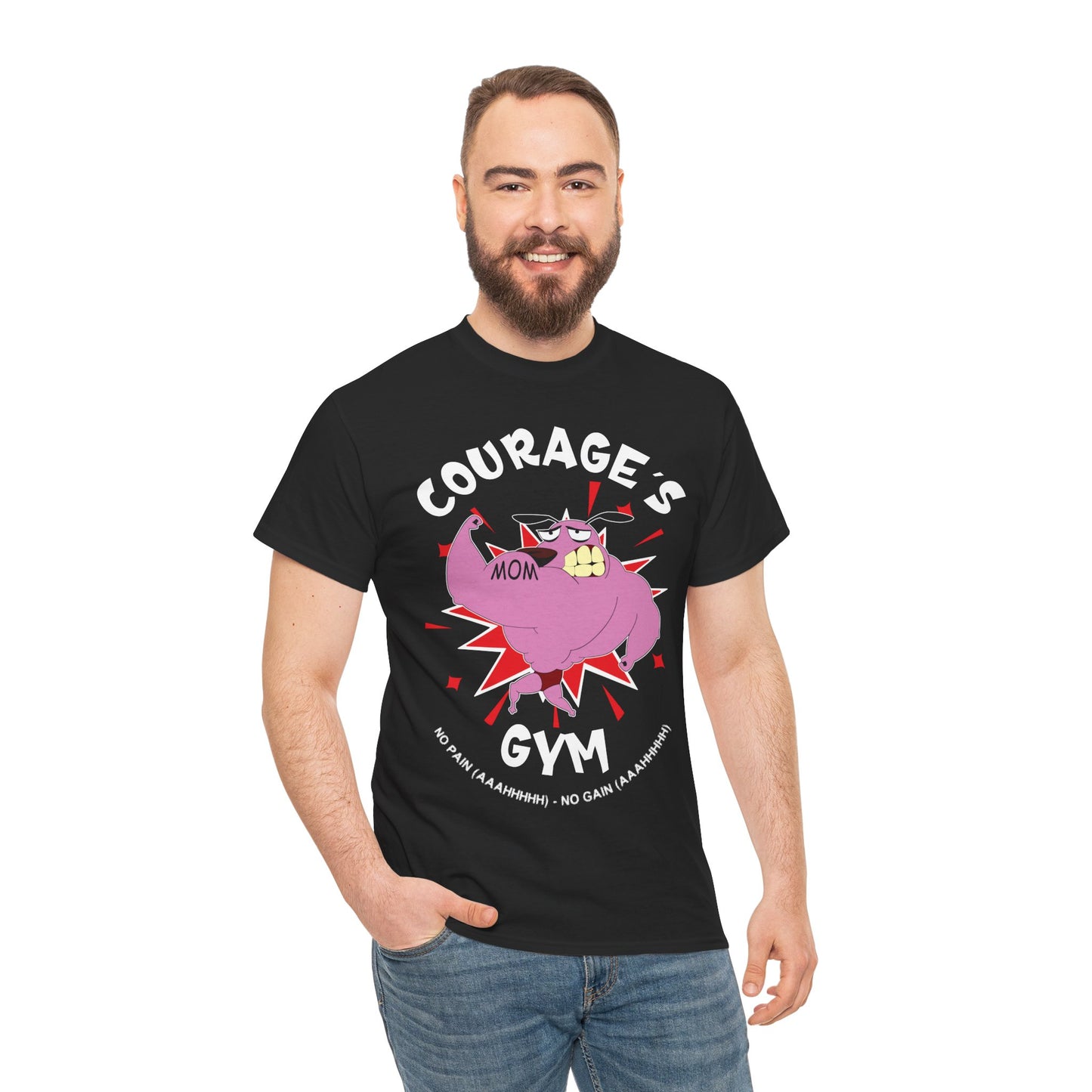 Courage's Gym Unisex Heavy Cotton Tee - Fun Mom Graphic T-Shirt Black